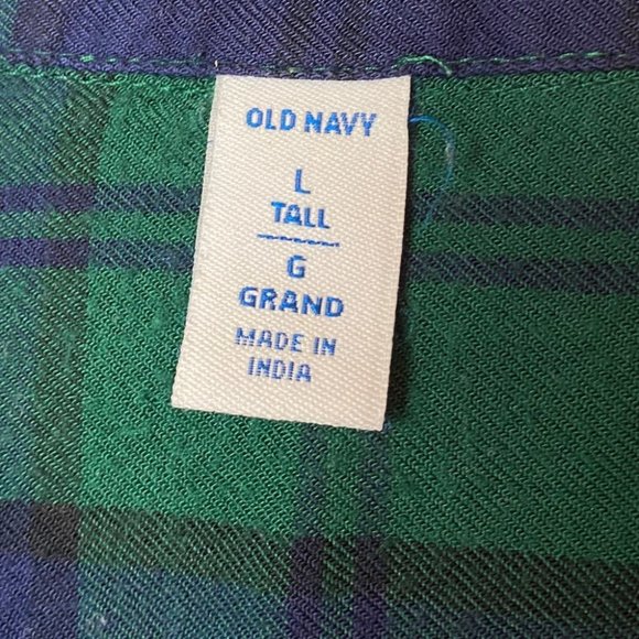 Old Navy Blue & Green Flannel Dress L - Picture 11 of 12
